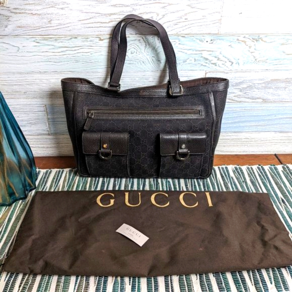 💎✨Authentic✨💎 GUCCI Monogram Abbey D Ring Tote Brown